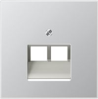 Лицевая панель Jung LS990 metal для 2-м. розетки RJ11/RJ45 алюминий картинка